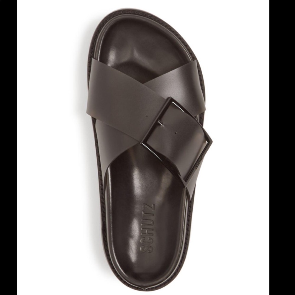 SCHUTZ Trina crisscross slides sandals size 6.5